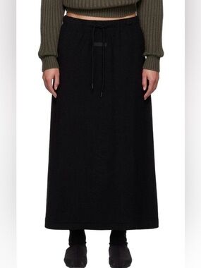Fear of God ESSENTIALS 🖤 Women's Long Skirt Jet Black Size Small 100% Cotton EUC